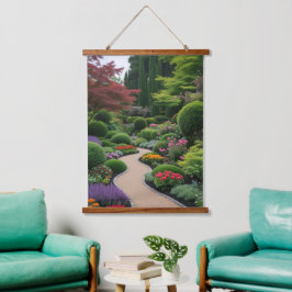 Tapiz Con Marco De Madera Paisaje de primavera