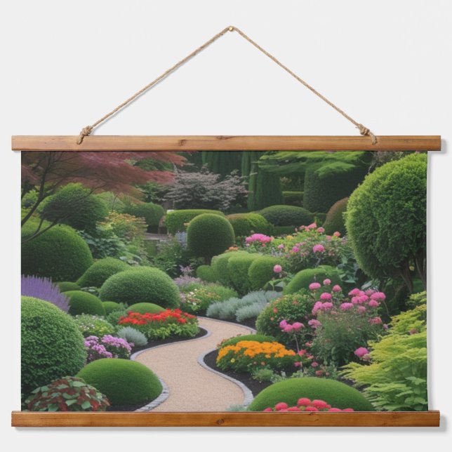 Tapiz Con Marco De Madera paisaje de primavera (Anverso )