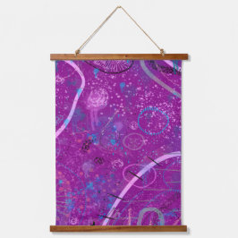 Tapiz Con Marco De Madera Paisaje de sueños abstracto púrpura