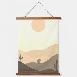 Tapiz Con Marco De Madera Paisaje del desierto abstracto moderno