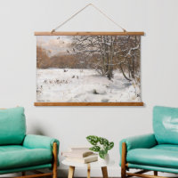 Paisaje Invernal Antiguo con Cuervos Arte al Óleo