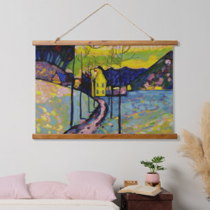 Tapiz Con Marco De Madera Paisaje invernal de Wassily Kandinsky