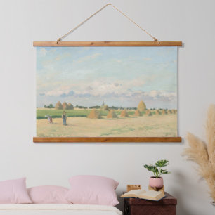 Tapiz Con Marco De Madera Paisaje Pissarro Ile De France Pared De Madera