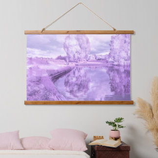 Tapiz Con Marco De Madera Paisaje Soñado Estilo Acuarela