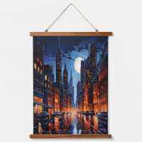 Paisaje urbano vibrante por la noche Arte urbano