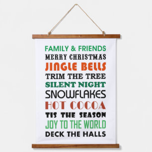 Tapiz Con Marco De Madera PALABRAS DE navidades