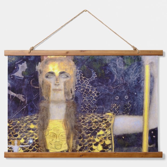 Tapiz Con Marco De Madera Pallas Athena, Gustav Klimt (Anverso )