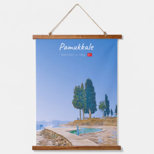 Tapiz Con Marco De Madera Pamukkale, Turquía - Piscinas Térmicas