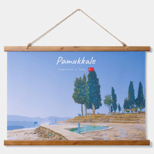 Tapiz Con Marco De Madera Pamukkale, Turquía - Piscinas Térmicas
