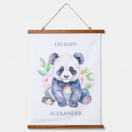 Tapiz Con Marco De Madera Panda bebé personalizado 