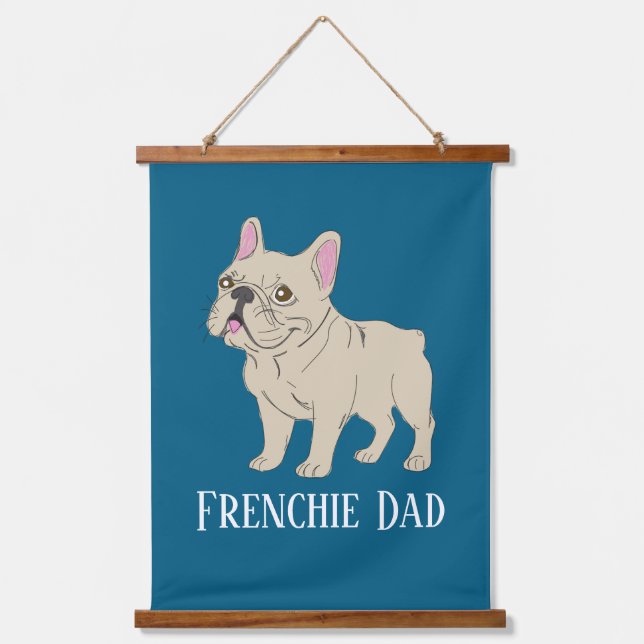 Tapiz Con Marco De Madera Papá Frenchie (Anverso)