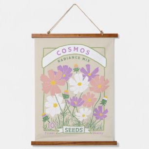 Tapiz Con Marco De Madera Paquete Semilla de flores Cosmos