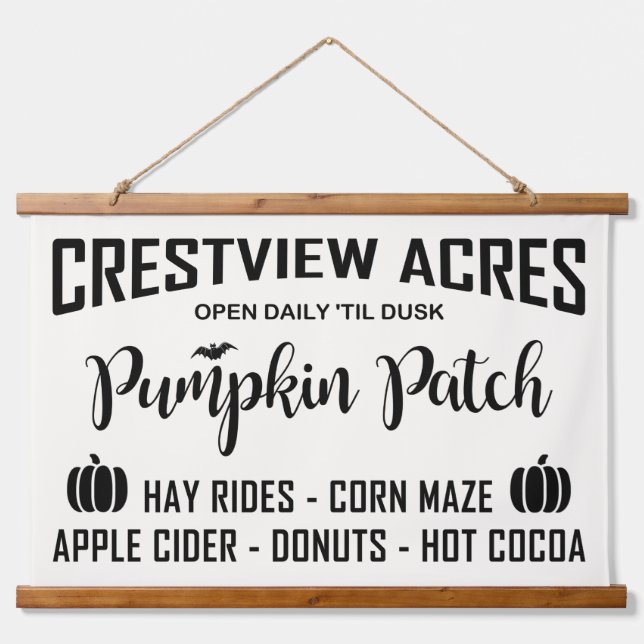 TAPIZ CON MARCO DE MADERA PARCHE DE PUMPKIN DE CRESTVIEW ACRES (Anverso )