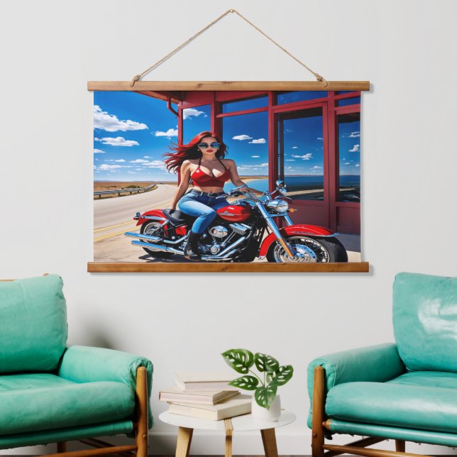 Tapiz Con Marco De Madera Parecía una verdadera rebelde (Sala de estar)