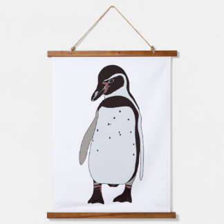 Tapiz Con Marco De Madera Pared de pingüino colgado