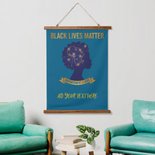Tapiz Con Marco De Madera Pared personalizada Black Lives Matter Afro Empode