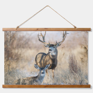 Tapiz Con Marco De Madera Pareja Buck   Mule Deer