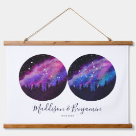 Tapiz Con Marco De Madera Parejas personalizados Regalos Zodiacos Cualquier