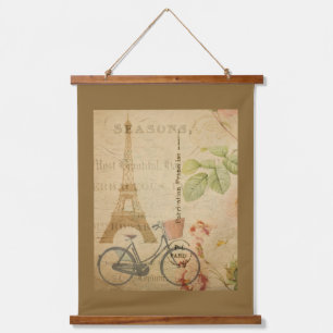 Tapiz Con Marco De Madera París vintage con Torre Eiffel