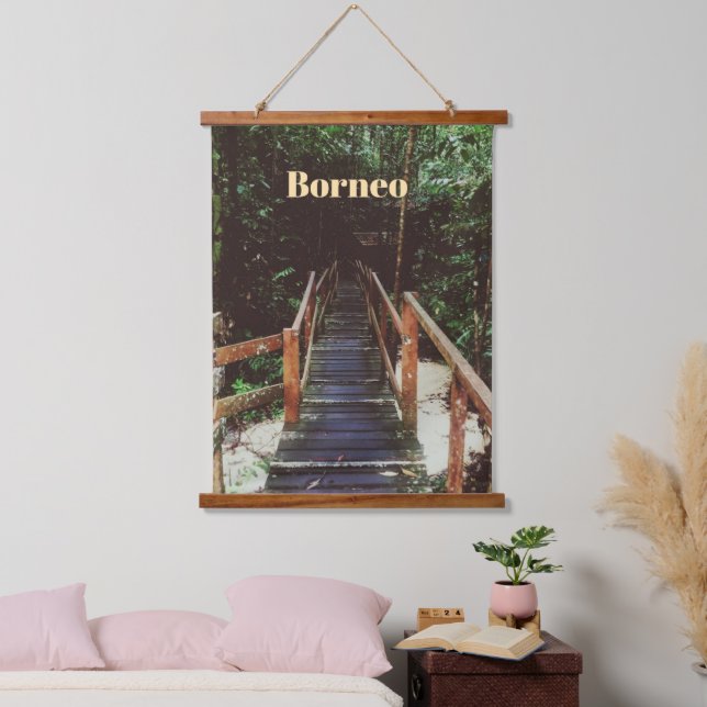 Tapiz Con Marco De Madera Parque Nacional Bako - Borneo (Dormitorio)