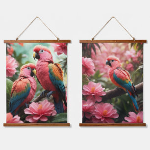 Tapiz Con Marco De Madera Parrots Madera Topada Tapiz de Muro