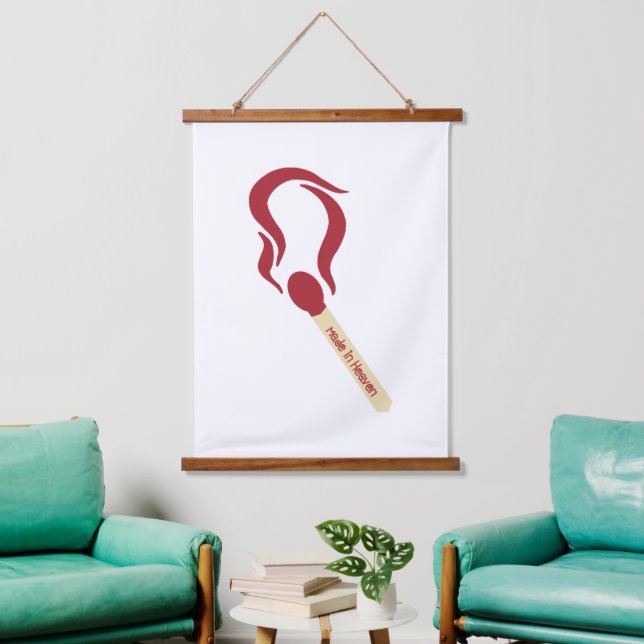 Tapiz Con Marco De Madera Partido hecho en el cielo (Sala de estar)