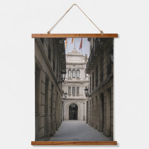 Tapiz Con Marco De Madera Pasaje de Barcelona — Luz Mínima