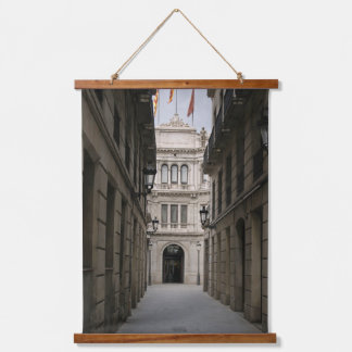 Tapiz Con Marco De Madera Pasaje de Barcelona — Luz Mínima