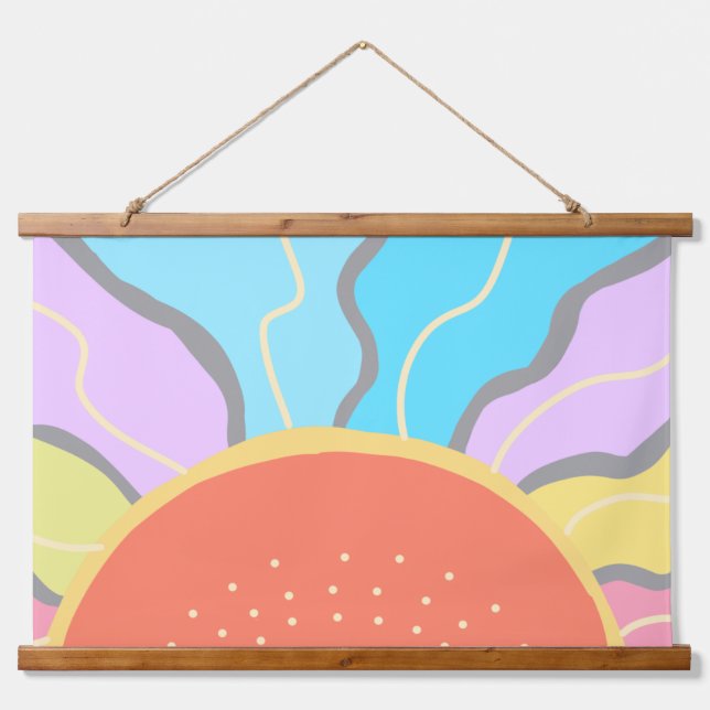 Tapiz Con Marco De Madera Pastel Sunrise (Anverso )