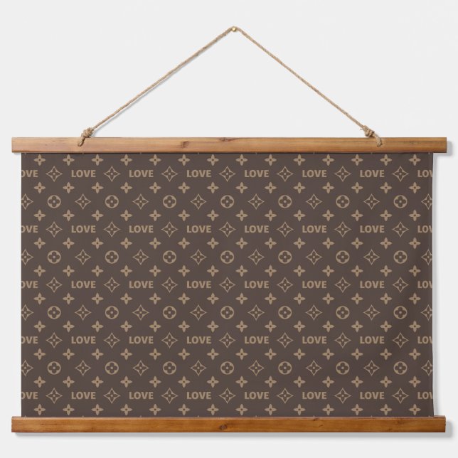 Tapiz Con Marco De Madera Patrón de Amor Louis Vuitton (Anverso )
