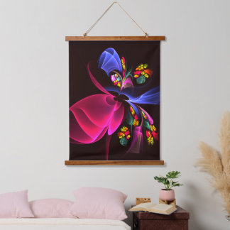 Tapiz Con Marco De Madera Patrón de arte de resumen floral colorido moderno