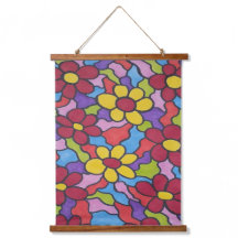 Patrón de flor arco iris retro