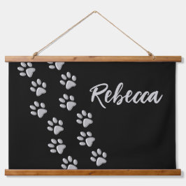 Tapiz Con Marco De Madera Patrón de impresión de fondo negro de las hojas de