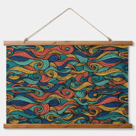 Tapiz Con Marco De Madera patrón de lana paisley