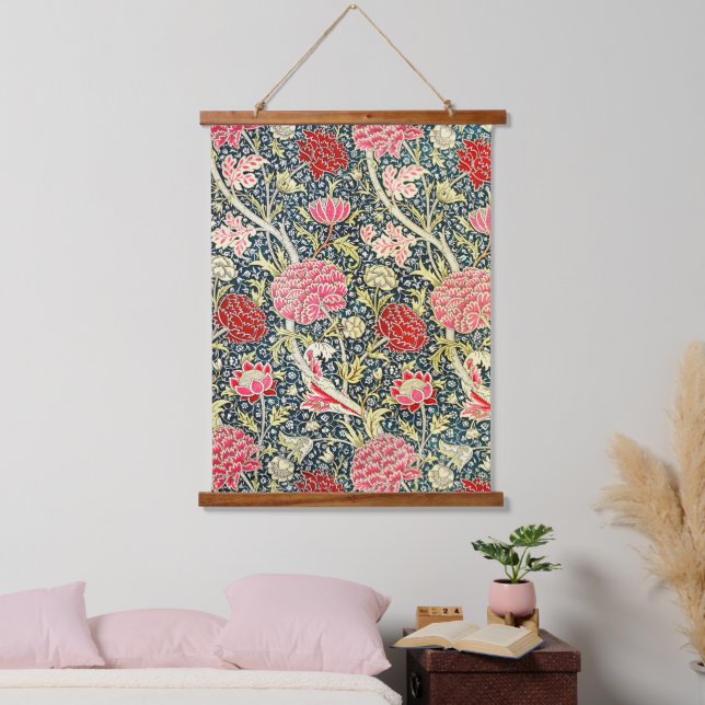 Tapiz Con Marco De Madera Patrón famoso de Guillermo Morris (Dormitorio)
