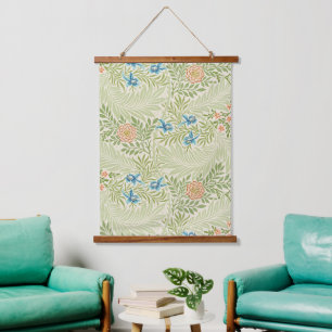 Tapiz Con Marco De Madera Patrón floral William Morris Larkspur