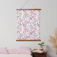 Patrón Sakura de flores de cerezo rosa en blanco (