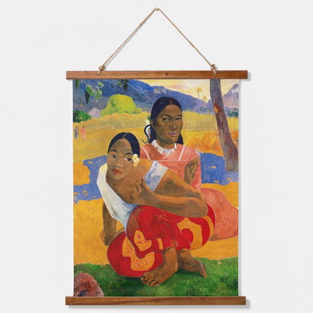Tapiz Con Marco De Madera Paul Gauguin - ¿Cuándo Te Casarás? (Anverso)
