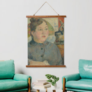Tapiz Con Marco De Madera Paul Gauguin Madame Art Muro de madera Tapiz colga