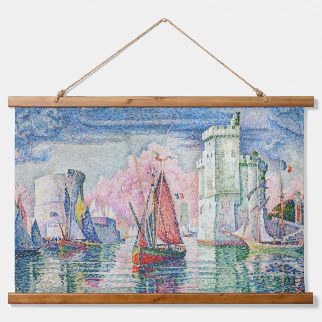 Tapiz Con Marco De Madera Paul Signac - Entrada al puerto de La Rochelle (Anverso )