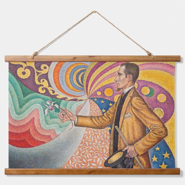 Tapiz Con Marco De Madera Paul Signac - Retrato de M Felix Feneon, Opus 217 (Anverso )