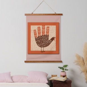 Tapiz Con Marco De Madera Pavo juguetón de Acción de Gracias de SlipperyJoe 