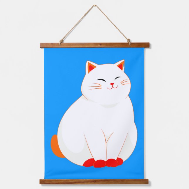 Tapiz Con Marco De Madera Peaches, the Smiling Cat (Anverso)