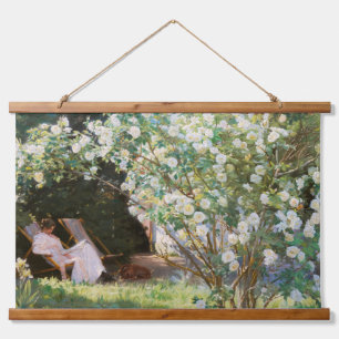 Tapiz Con Marco De Madera Peder Severin Kroyer - Rosas