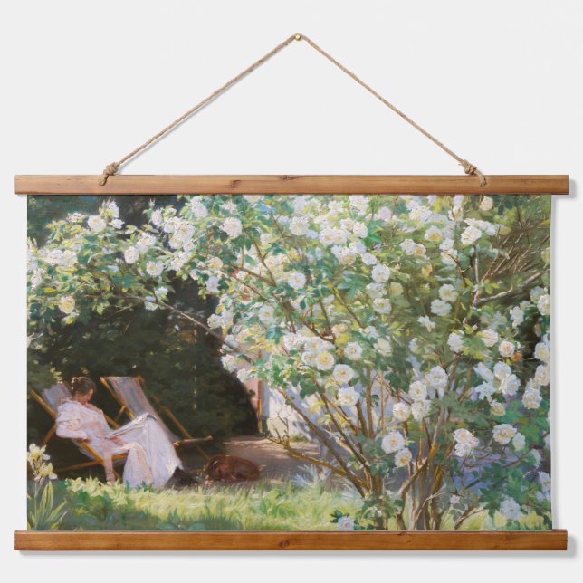 Tapiz Con Marco De Madera Peder Severin Kroyer - Rosas (Anverso )