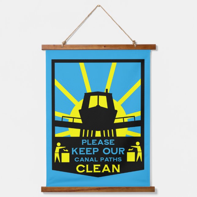 Tapiz Con Marco De Madera Pegatinas Y Rótulos De Barcos Cercanos (Anverso)