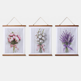 Tapiz Con Marco De Madera Peony Bouquet Wall Tapestry