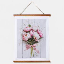 Tapiz Con Marco De Madera Peony Bouquet Wall Tapestry