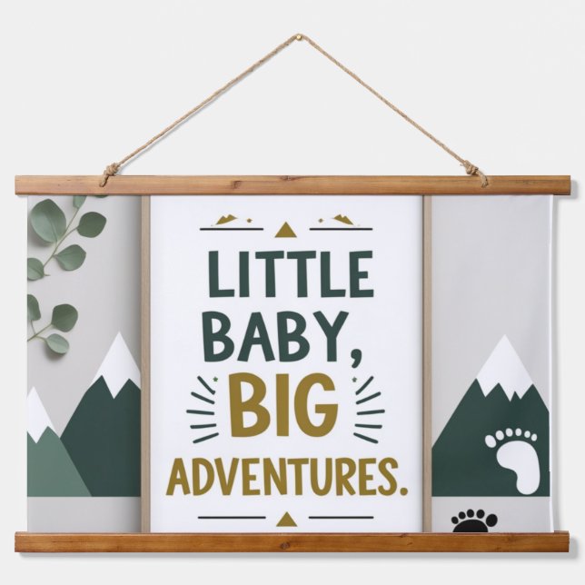 Tapiz Con Marco De Madera Pequeño bebé grande (Anverso )