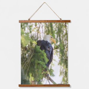 Tapiz Con Marco De Madera Perchas de águila calva en Douglas Fir